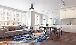 Rond vloerkleed - Temima (blauw)