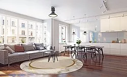 Rond vloerkleed - Cerasia (beige/wit/goud)