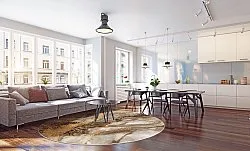 Rond vloerkleed - Padova (bruin/wit/goud)