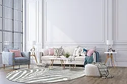 Rond vloerkleed - Zebra