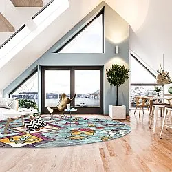 Rond vloerkleed - Misare (blauw/multi)