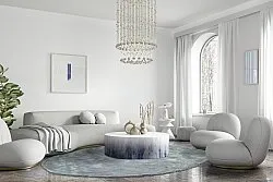 Rond vloerkleed - Jodhpur Special Luxury Edition (blauw/grijs)