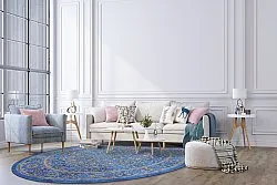 Rond vloerkleed - Vinadio (blauw/goud)