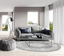 Rond vloerkleed - Santi (grijs/wit)