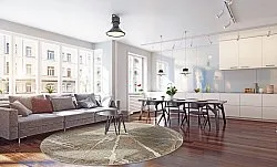 Rond vloerkleed - Lagos (beige)