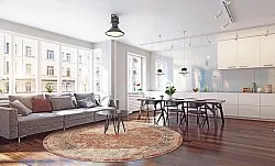 Rond vloerkleed - Douz (rood/multi)