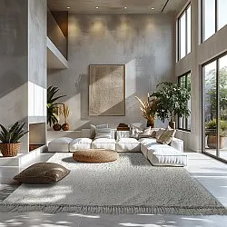 Hoogpolig vloerkleed - Alba Natural Cotton Shaggy (wit)