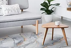 Rond vloerkleed - Genova (grijs/wit/goud)