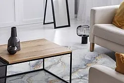 Rond vloerkleed - Genova (grijs/wit/goud)