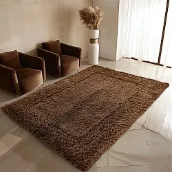 Hoogpolig vloerkleed - Aline Natural Cotton Shaggy (bruin)