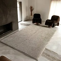 Hoogpolig vloerkleed - Enya Natural Cotton Shaggy (natuur)