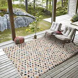 Hoogpolig vloerkleed - Litton Natural Cotton Shaggy (beige/multi)