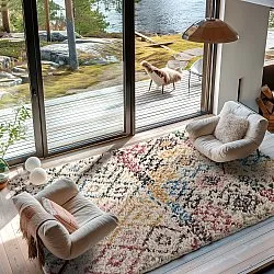 Hoogpolig vloerkleed - Maloney Natural Cotton Shaggy (multi)