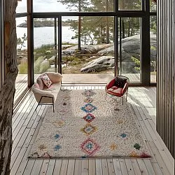 Hoogpolig vloerkleed - Marden Natural Cotton Shaggy (beige/multi)