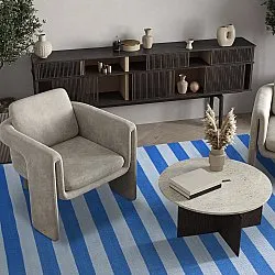 Vloerkleed Katoen - Nilo (blauw)