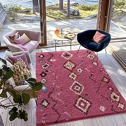 Hoogpolig vloerkleed - Nyle Natural Cotton Shaggy (roze/multi)