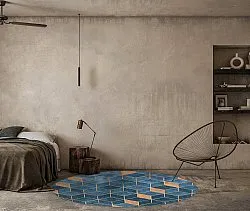 Rond vloerkleed - Brigooda (lichtblauw)