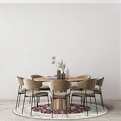 Rond vloerkleed - Arabella (bordeaux)