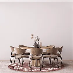 Rond vloerkleed - Taknis (rood)