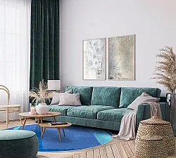 Rond vloerkleed - Asti (blauw)