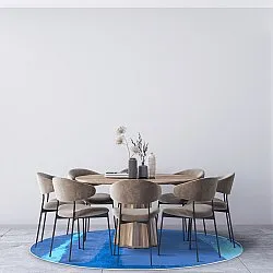 Rond vloerkleed - Asti (blauw)