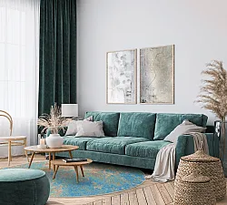 Rond vloerkleed - Pavoa (blauw)