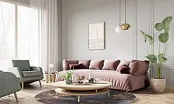 Rond vloerkleed - Sanza (grijs/multi)