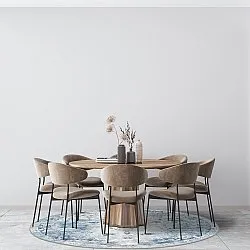 Ronde vloerkleden - Gombalia (lichtblauw)