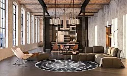 Rond vloerkleed - Marineo (antraciet)