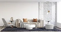 Hoogpolig vloerkleed - Monti (zwart)