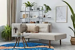 Rond vloerkleed - Padova (blauw/oranje)