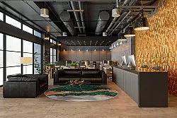 Rond vloerkleed - Padova (groen/oranje)