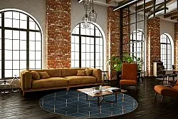 Rond vloerkleed - Remy (blauw)