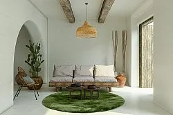 Ronde vloerkleden - Aranga Super Soft Fur (olijfgroen)