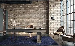 Hoogpolig vloerkleed - Zoe (donkerblauw)