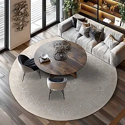 Rond vloerkleed - Santi (beige/wit)