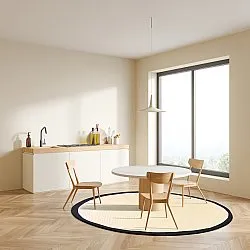 Ronde vloerkleden (sisal) - Agave (zwart/wit)