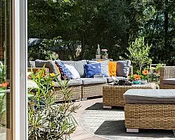 Ronde vloerkleden - Indoor/Outdoor Kendall (cream/grijs)