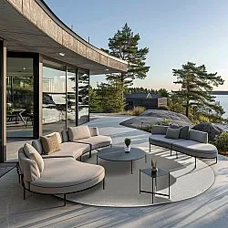 Ronde vloerkleden - Indoor/Outdoor Baldwin (cream)