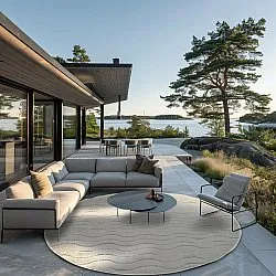 Ronde vloerkleden - Indoor/Outdoor Baltimore (cream)