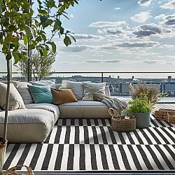 Vloerkleden voor binnen en buiten - Roscoe (zwart)