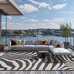 Vloerkleden voor binnen en buiten - Winona (zwart)