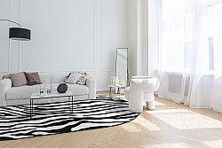 Ovaal tapijt - Zebra (zwart/wit)