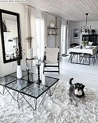 Hoogpolig vloerkleed - Janjira (wit)