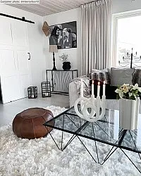 Hoogpolig vloerkleed - Janjira (wit)