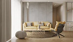 Rond vloerkleed - Junes (goud)