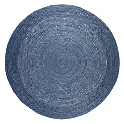 Rond jute vloerkleed - Amasia (blauw)