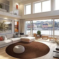 Rond jute vloerkleed - Amasia (bruin)