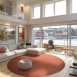 Rond jute vloerkleed - Amasia (kastanje)