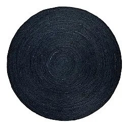 Rond jute vloerkleed - Amasia (donkerblauw)
